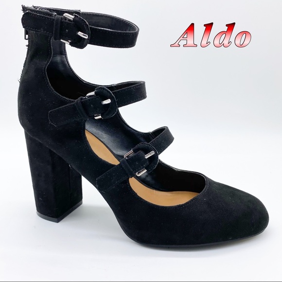Aldo Shoes - Aldo-Black three Buckle Chunky heel Sandal 8